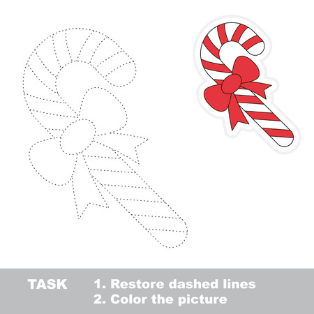 xmas candy cane vector to be traced restore dashed line and color the picture - Candy Canes To Color xmas candy cane vector to be traced restore dashed line and color the picture - Candy Canes To Color