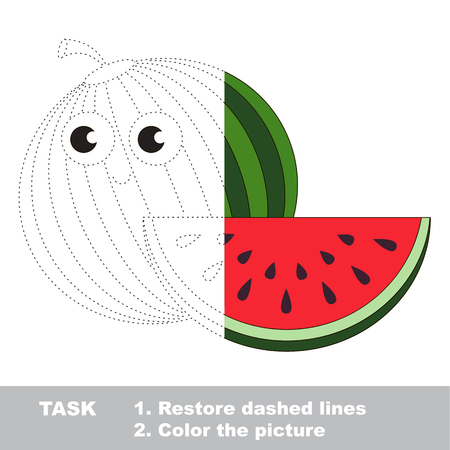watermelon to be colored vector trace game royalty free cliparts