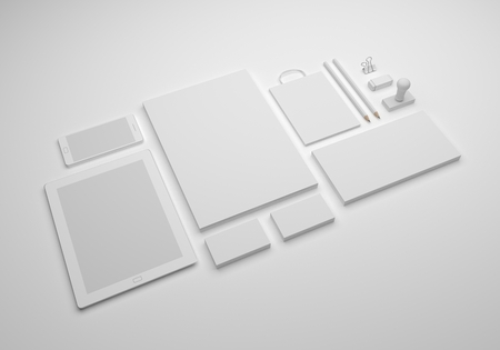 Briefpapier Mockup 3d Illustration Blank Weiss Brief Visitenkarten Und Umschlage Lizenzfreie Fotos Bilder Und Stock Fotografie Image