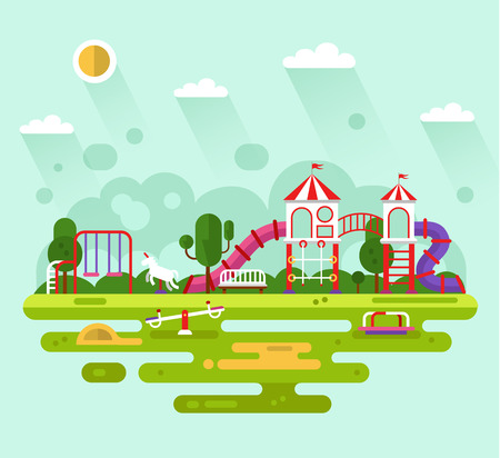 ベクトル空公園の遊び場のイラスト素材 ベクタ Image
