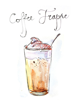 コーヒー フラペチーノ イラスト の写真素材 画像素材 Image