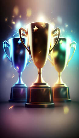 Trophy cups on abstract background. vector illustration. eps 10.