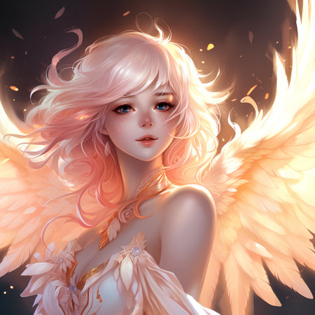 Female anime angel character HD wallpaper  Wallpaper Flare