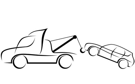 Ilustración Dinámica De Una Grúa Que Ayuda A Transportar Un Vehículo Suv  Dañado Ilustraciones svg, vectoriales, clip art vectorizado libre de  derechos. Image 91691637
