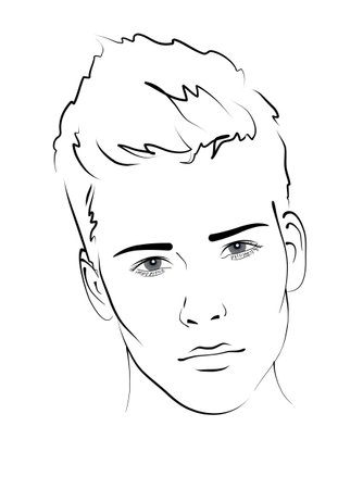 Sketch. Portrait Of A Handsome Man. Royalty Free SVG, Cliparts, Vectors, and  Stock Illustration. Image 16535605.