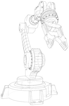 robotic arm outline, mechanical, industrial design clip art preview