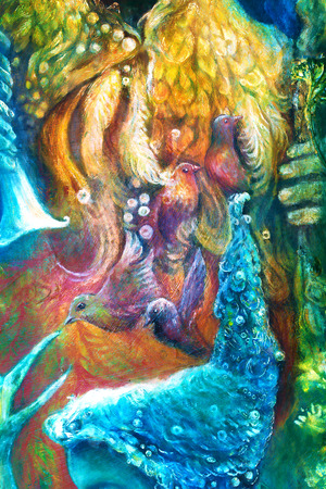 通販生活 ファッション 太陽神(Sun god) 油絵 絵画