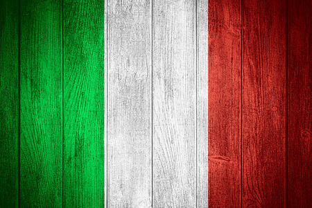 Italy flag or Italian banner on wooden boards background - 40041771