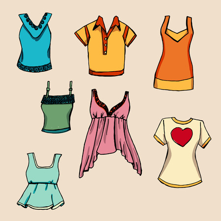 ファッションを設定します 様々 な T シャツ 手の描き方の図 のイラスト素材 ベクタ Image ファッションを設定します 様々 な T シャツ 手の描き方の図 のイラスト素材 ベクタ Image