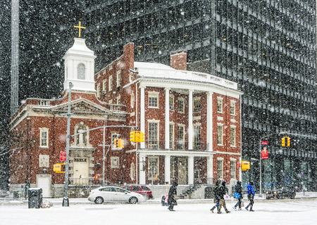 アメリカ ニューヨークの冬の積雪 の写真素材 画像素材 Image