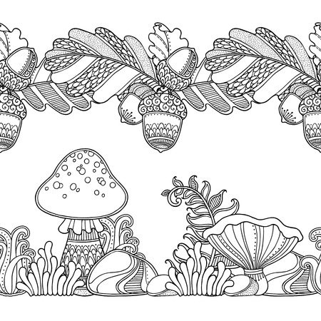 Vector Set Seamless Garden Borders In Doodle Style Floral Ornate