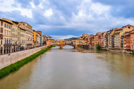 Ponte vecchio bridge over arno river in florence, italy