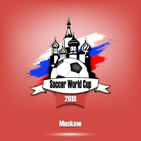 サッカーカップロシアの壁紙 現代と伝統的な要素と色のチャンピオンシップパターン 18トレンドの背景 ベクトルのイラストのイラスト素材 ベクタ Image