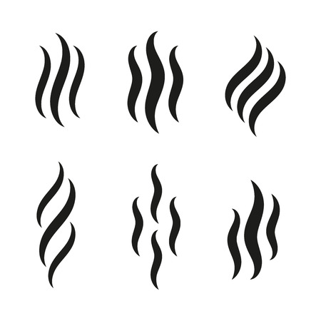 Smell icons. smoke steam silhouette icon illustration Stock Photo