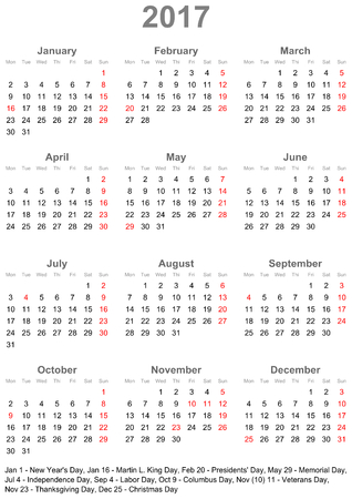 one year calendar