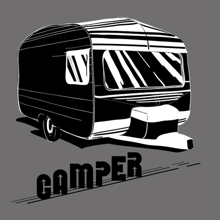 隔離された手書きのイラスト落書きキャンピングカー 車レクリエーション交通のイラスト素材 ベクタ Image 隔離された手書きのイラスト落書きキャンピングカー 車レクリエーション交通のイラスト素材 ベクタ Image