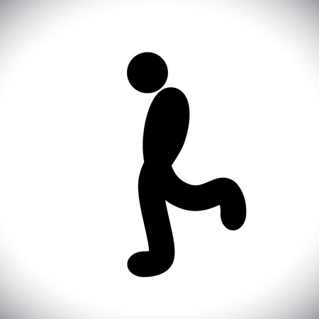 Silhouette sign of man walking causally in happy mood- vector graphic. this illustration represents an icon of a person taking a stroll in positive frame of mind Stock Photo