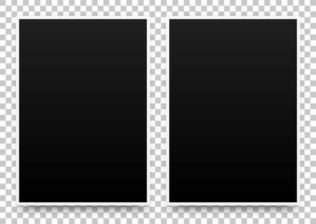 A2 黒ポスター余白、現実的な影と透明な背景デザイン