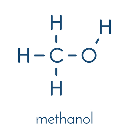 Methanol Methyl Alcohol MeOH Molecule Highly Toxic Skeletal