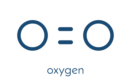 Elemental oxygen (o2) molecule. skeletal formula.