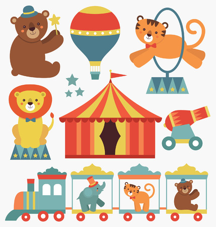 かわいいサーカスの要素のコレクションです ベクトル イラスト のイラスト素材 ベクタ Image