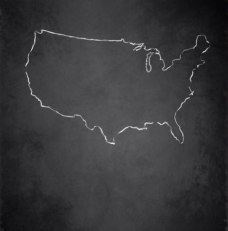 chalkboard map of us