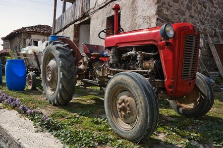 Old Farm Tractor With A Wooden Trailer In Village Stock Photo Picture And Royalty Free Image 1833761 Old Farm Tractor With A Wooden Trailer In Village Stock Photo Picture And Royalty Free Image 1833761