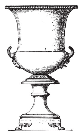 Crater In Bronze Vintage Engraved Illustration Crater In Bronze Vintage Engraved Illustration