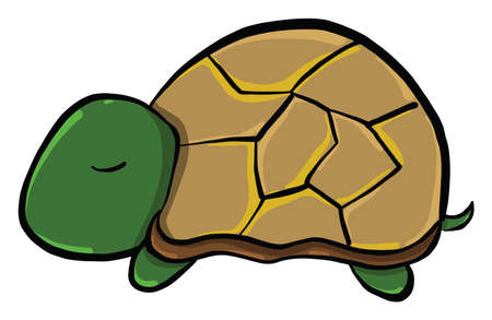 Sleeping turtle, illustration, vector on white background Stock Photo