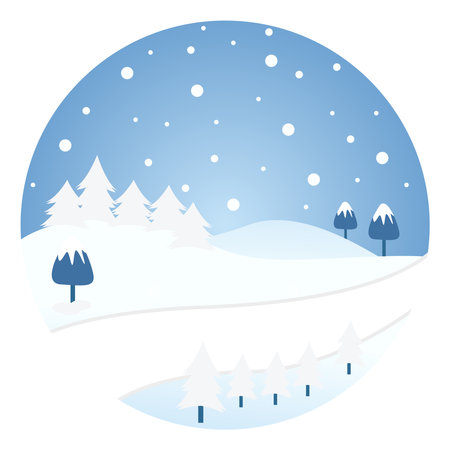 winter scene snow falling blue sky clip art preview