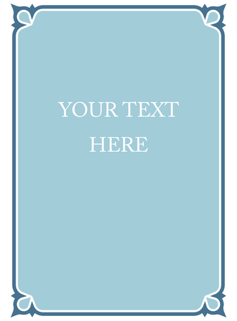 青の枠線フレーム デコ ベクトル アート シンプル ライン コーナーのイラスト素材 ベクタ Image