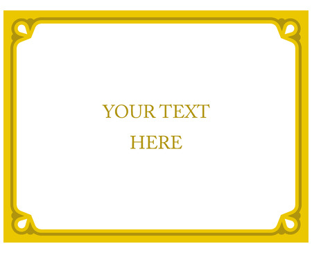 黄色のゴールド枠フレーム デコ ベクトル アート シンプル ライン コーナーのイラスト素材 ベクタ Image