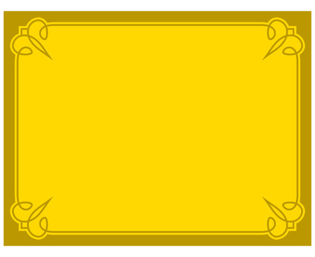 黄色のゴールド枠フレーム デコ ベクトル アート シンプル ライン コーナーのイラスト素材 ベクタ Image