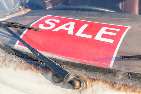 for sale signs car window