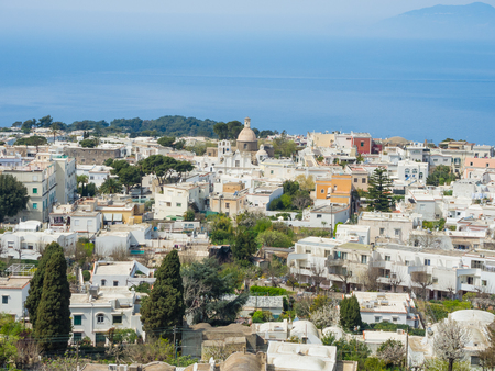 Capri naples italy views of the village of anacapri from the chairlift Stock Photo