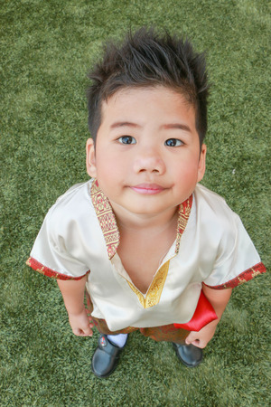 A Cute Boy In Thai Dress Stand On The Yard Stock Photo 72934068 A Cute Boy In Thai Dress Stand On The Yard Stock Photo 72934068