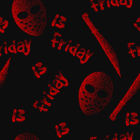 Friday the 13th seamless pattern.