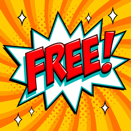 無料 オレンジ色の背景にコミック スタイル Word ポップなアート コミック スタイルの自由な旗 ポップなアート スタイルの理想的な Web 用の色夏バナー 爆弾爆発で装飾的な背景は ベクトルの図 のイラスト素材 ベクタ Image