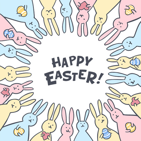 パステルクプラでイースターウサギと面白いバニーイースターグリーティングカード イースターエッグとハートとハッピーイースターテキストとかわいいバニーの イラスト ベクトル図 のイラスト素材 ベクタ Image パステルクプラでイースターウサギと面白いバニーイースターグリーティングカード イースターエッグとハートとハッピーイースターテキストとかわいいバニーの イラスト ベクトル図 のイラスト素材 ベクタ Image