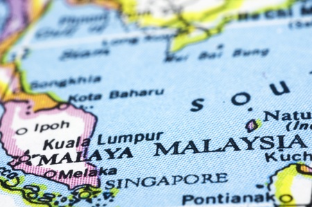 malaysia close up on map southeast asia countries photo