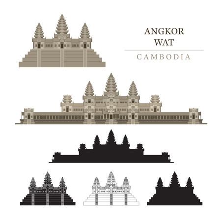 angkor wat vector free download Angkor wat cambodia landmark illustration download free vector.