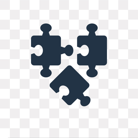 Puzzle vector icon isolated on transparent background, puzzle transparency concept can be used web and mobile