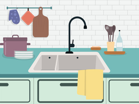 White Kitchen Sink Stock Vector Illustration and Royalty Free White Kitchen  Sink Clipart