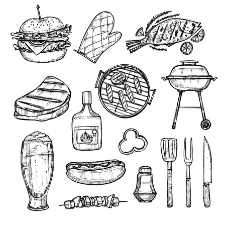 手描きバーベキュー落書きのセット のイラスト素材 ベクタ Image 手描きバーベキュー落書きのセット のイラスト素材 ベクタ Image