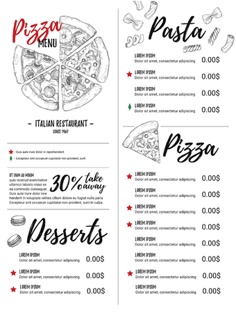 手描きイラスト イタリアン メニュー パスタとピザ レストラン パンフレット カフェ デリバリー メニューに最適です スケッチ風のイラストを使用した デザイン テンプレートです のイラスト素材 ベクタ Image 手描きイラスト イタリアン メニュー パスタとピザ レストラン パンフレット カフェ デリバリー メニューに最適です スケッチ風のイラストを使用した デザイン テンプレートです のイラスト素材 ベクタ Image