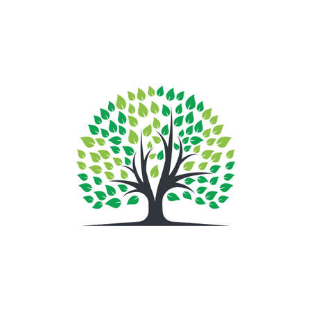 Tree logo template vector icon illustration Фото со стока
