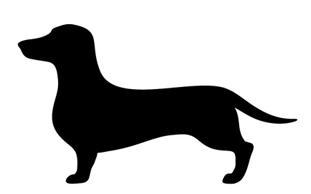ダックスフンドのシルエット黒 のイラスト素材 ベクタ Image