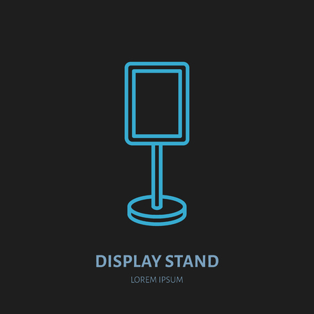 ディスプレイ スタンド 線のアイコンです 広告展示 プロモーション デザイン要素 貿易のオブジェクトはフラット記号です のイラスト素材 ベクタ Image