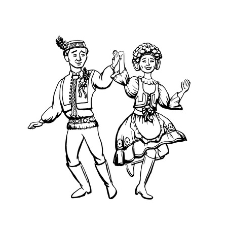 チェコの伝統的な服はベクトル イラストです 男と女は チェコの民族衣装で踊る のイラスト素材 ベクタ Image チェコの伝統的な服はベクトル イラストです 男と女は チェコの民族衣装で踊る のイラスト素材 ベクタ Image