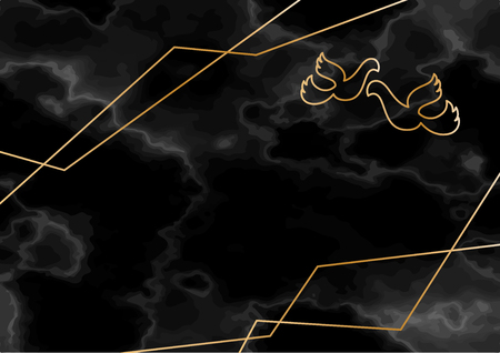 幾何学的な結婚式招待状 黒い大理石のテクスチャ トレンディなミニマリズム スタイル 鳩のシルエット 花崗岩 ゴールドのフレームの背景ベクトル ファッション壁紙 ポスター カバー のイラスト素材 ベクタ Image 幾何学的な結婚式招待状 黒い大理石のテクスチャ トレンディなミニマリズム スタイル 鳩のシルエット 花崗岩 ゴールドのフレームの背景ベクトル ファッション壁紙 ポスター カバー のイラスト素材 ベクタ Image